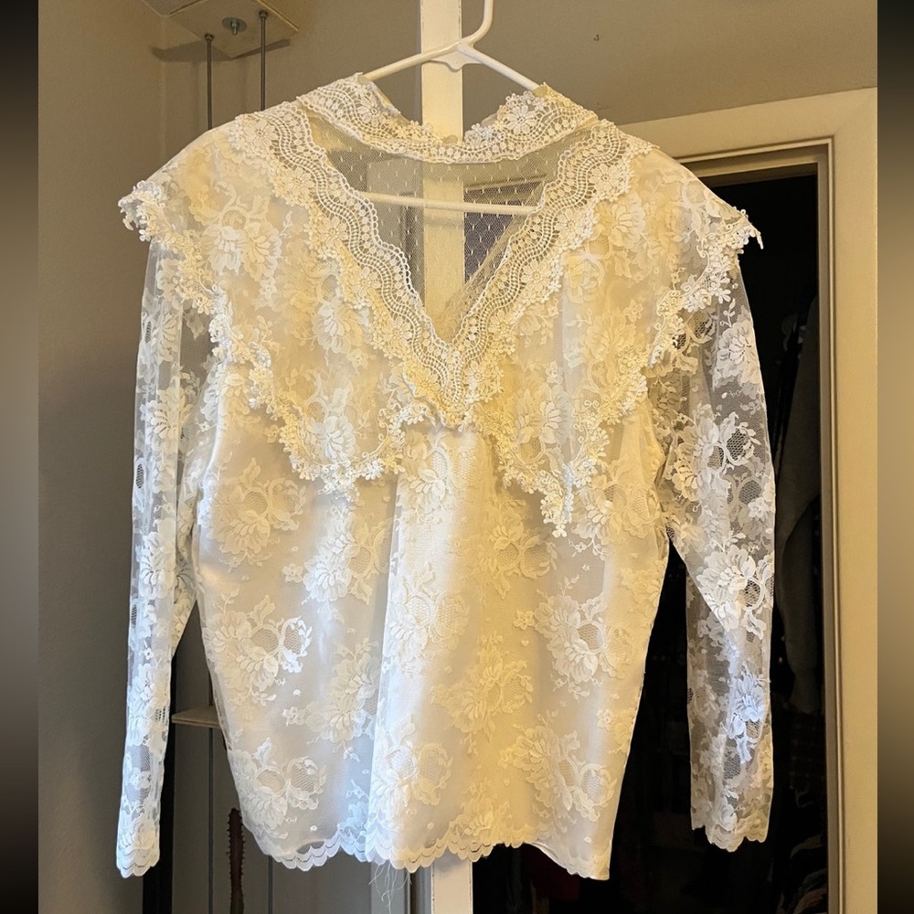 Ivory Lace Victorian blouse